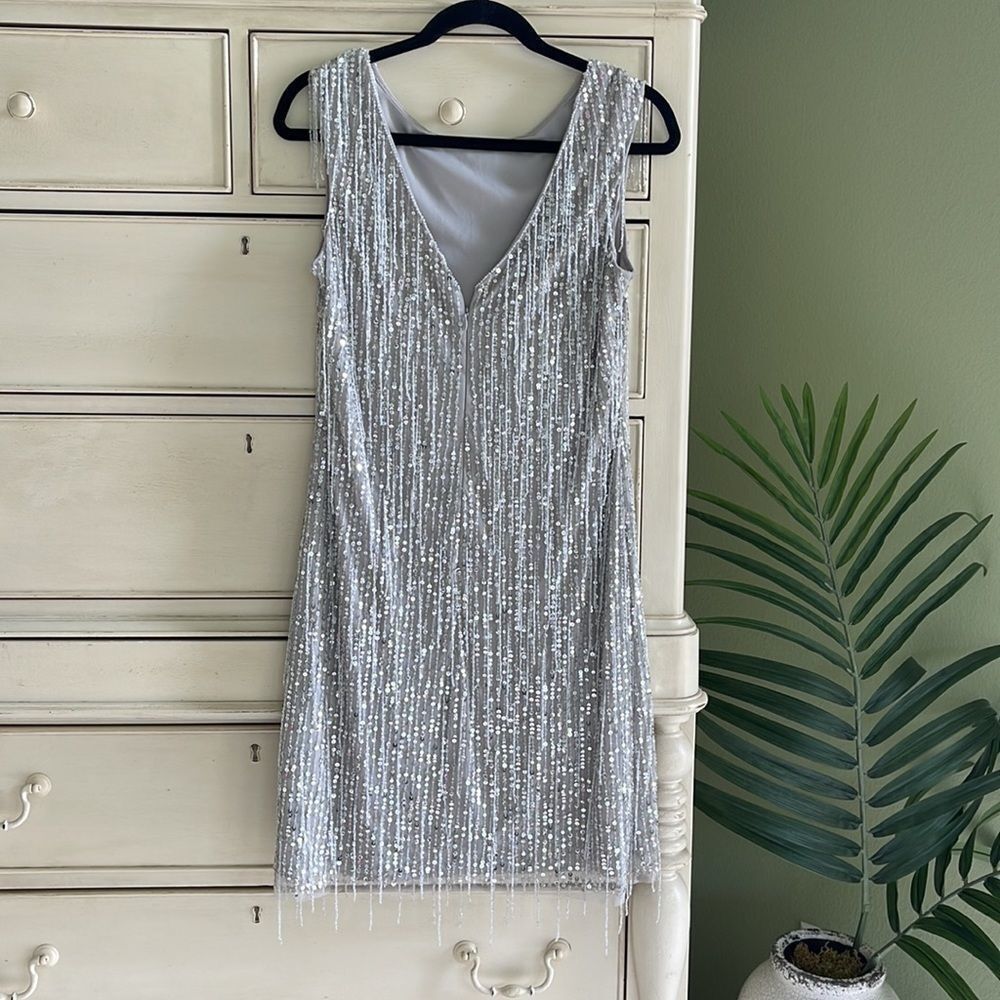 Aidan Mattox cocktail dress with sequins and beads size 10 - Picture 2 of 7